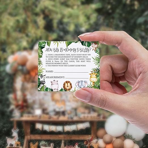 How Big is Mommys Belly Baby Game, Forest Animals Rose Prayers for the Little Baby Cards Box Tickets, Neutral Boy Girl Baby Shower Decorate Set (1 Box + 50 Cards )