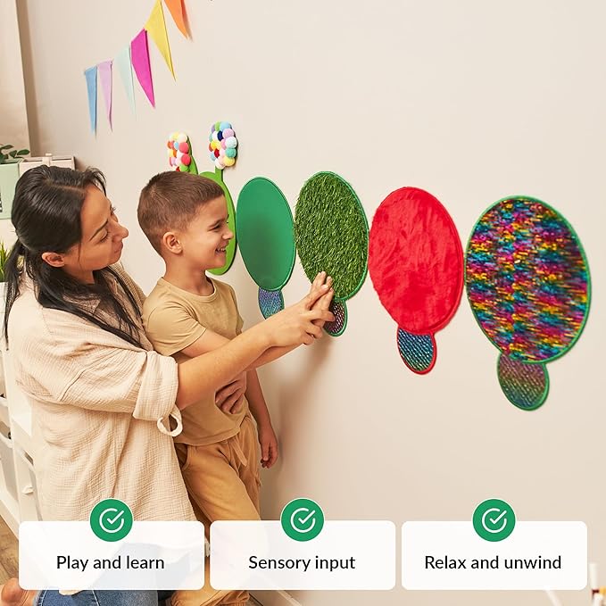 ODOXIA Sensory Wall Panel | Sequin Busy Board for Sensory Room and Daycare | Montessori Toys and Activity | Autism Mats and Squares for Toddlers and Kids