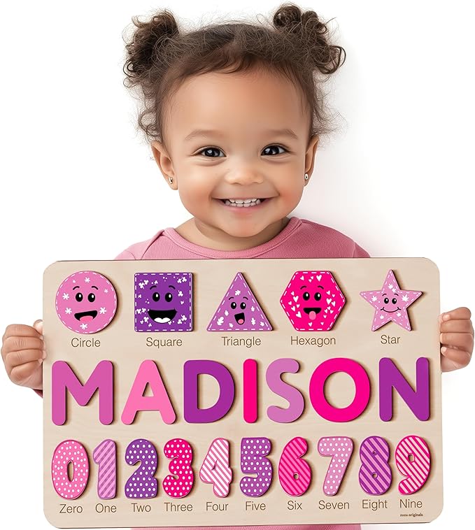 Toys for One Year Old, Personalized Baby Toy, First Birthday Gift, Montessori Name Puzzle, Wooden Name Puzzle for Kids, Custom Gift