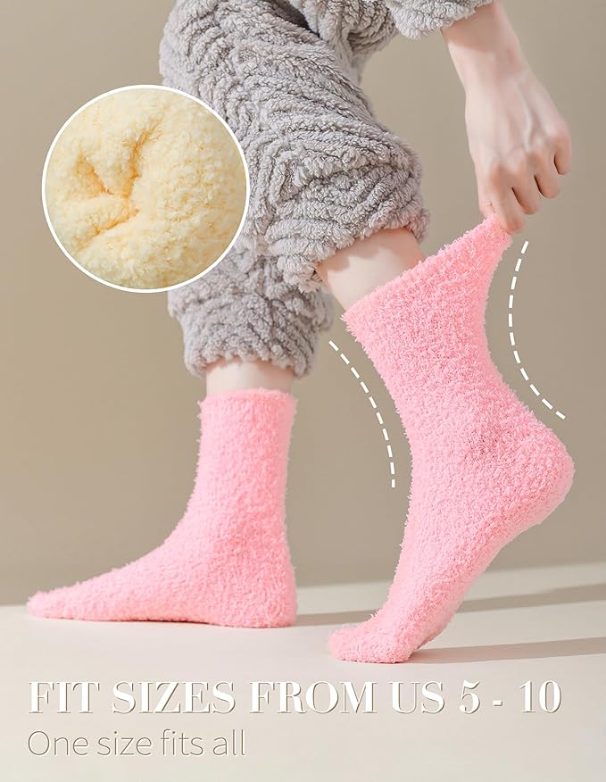 TEHOOK Warm & Cozy Gifts for Women, Fluffy Fuzzy Sock, Plush Sleeping Slipper Socks - Soft Warm Fabric