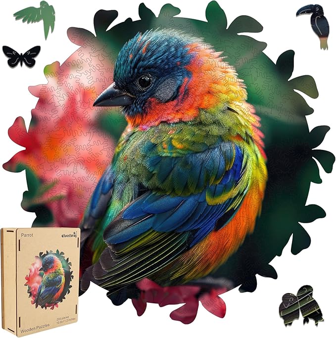 Wooden Puzzles for Adults, Bird Wooden Jigsaw Puzzles 500pcs,16.5x16.9in, Royal,Unique Shape Animal Adult Puzzles, Irregular Wood Puzzles Creative Gift for Adults Family Game