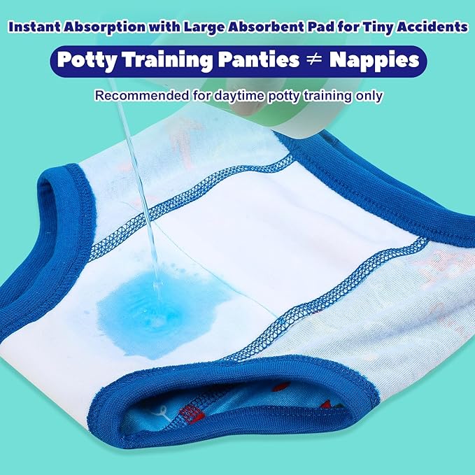 MOEMOE BABY Training Underwear 10 Packs Absorbent Potty Training Pants for Boys and Girls Cotton Pee Pants 2-9T