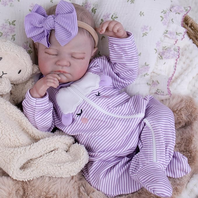 Milidool Realistic Reborn Baby Dolls - 20 Inch Lifelike Newborn Baby Doll Girl Real Life Baby Dolls with Weighted Soft Body for Kids Age 3+