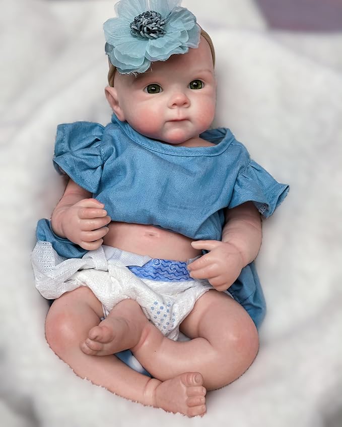 Realistic 18inch Full Silicone Baby Dolls, Real Life Handmade Painted Silicone Reborn Baby Doll Bettie