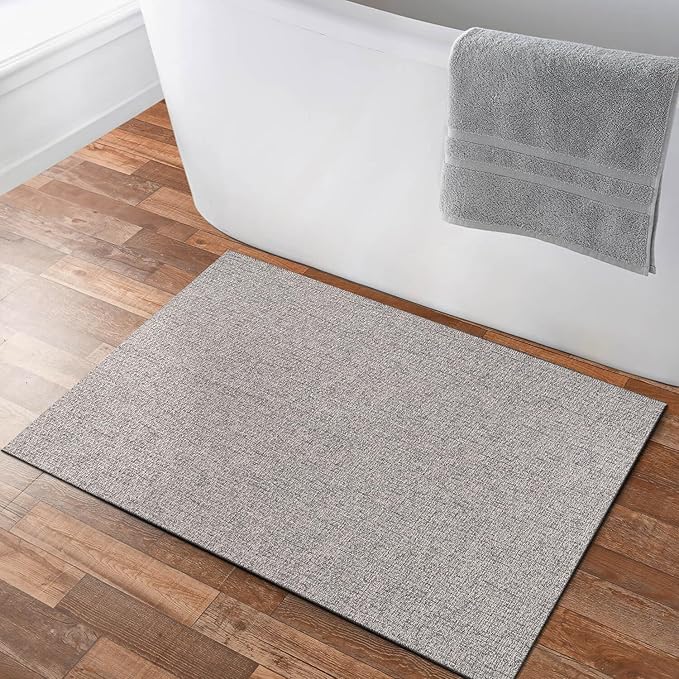 Easy Jute Rugs 2x3 Gray Color Living Room Indoor Outdoor Door Mat for Farmhouse Patio and Kitchen Rug High Traffic Washable Easy to Clean Solid Boho Woven Design Outside Carpet (2 x 3)