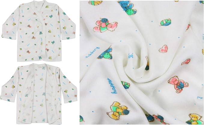 ToBeInStyle Babies' 4 Pack Relaxed Fit Short or Long Sleeve Button Up Kimono Tee Swaddle Shirt