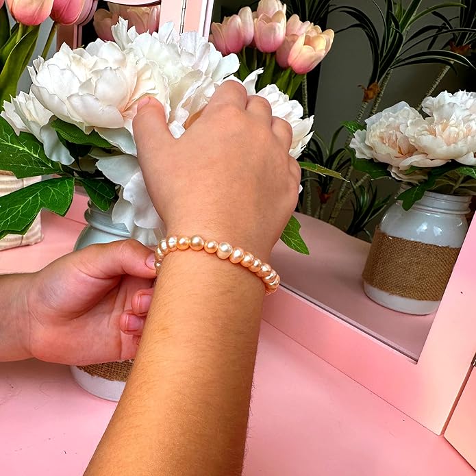 Freshwater Cultured Pearl Bracelet, Sterling Silver Jewelry. Toddler Bracelets for Girls, Toddler Girl Birthday Gifts, Keepsake Baby Girl gift