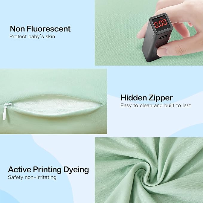 Lucakuins Baby Lounger, Bionic Design Baby Lounger for Newborn 0-24 Months, Soft Organic Cotton Breathable Lounger for Infants (Lovely Green)