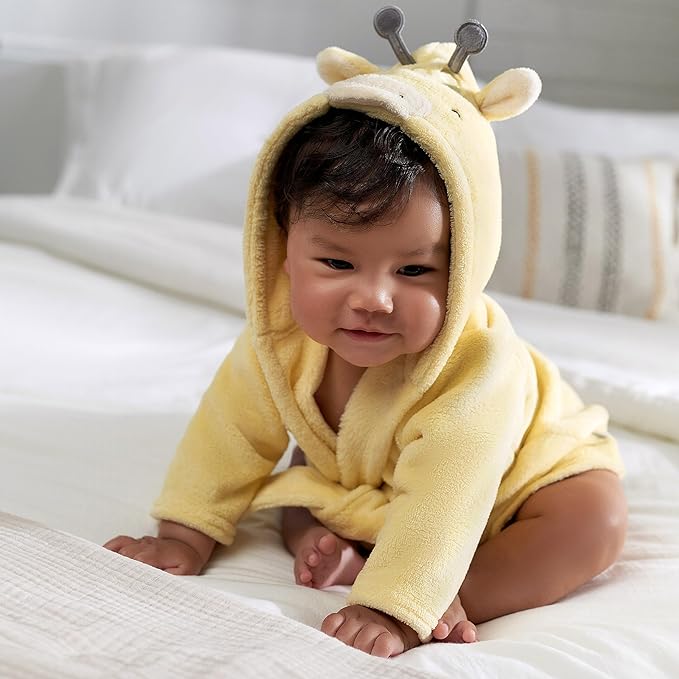 Gerber Unisex Baby Plushy Soft Hooded Animal Character Bathrobe