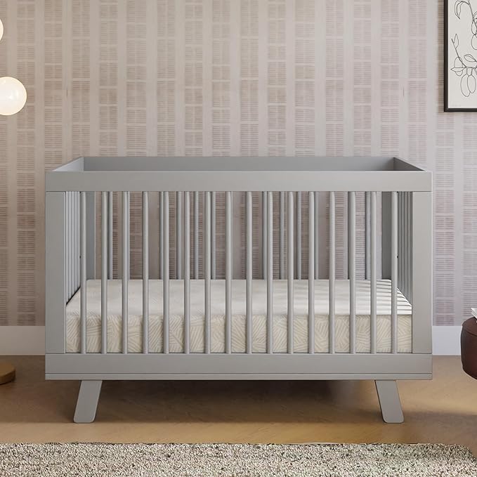 Babyletto Hudson 3-in-1 Convertible Baby Crib - GREENGUARD Gold Certified Convertible Crib to Toddler Bed & Daybed - Wooden Baby Bed with 4 Adjustable Mattress Heights - Strong & Easy Assembly - Grey