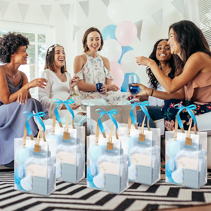 74Pcs Baby Shower Prizes for Game Winners Baby Shower Favors Gifts including Headband Hair Brush Jewelry Box with Gift Bag for Baby Shower Game Prizes Wedding Bridal Shower Favors (Blue)