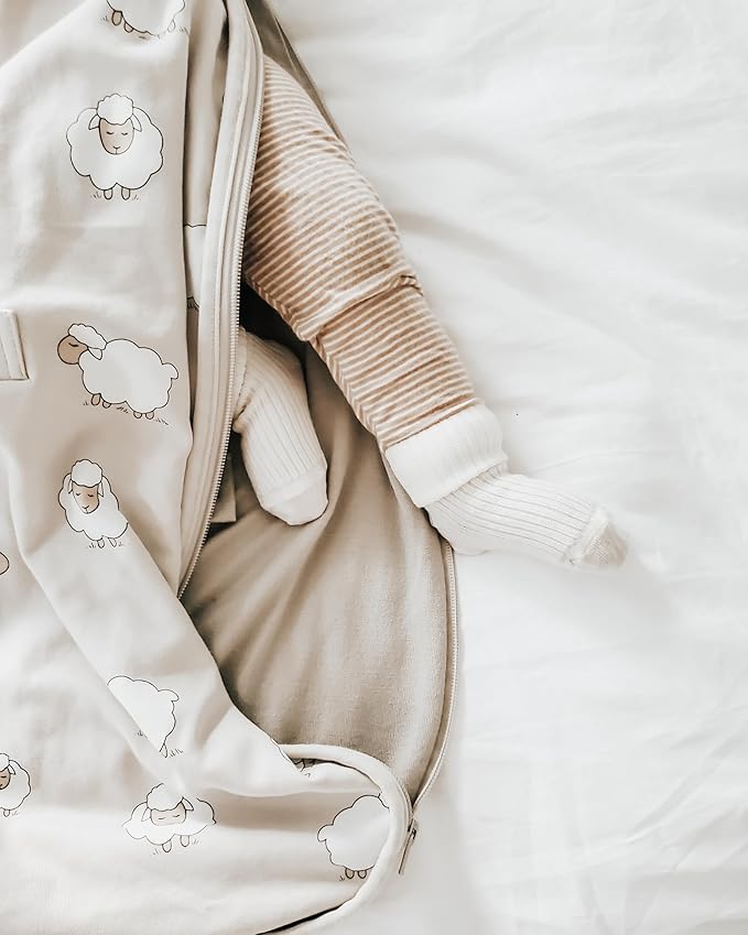 Woolino 4 Season Toddler Sleeping Sack, Merino Wool and Organic Cotton Baby Sleep Bag Sack, 2-4 Years, Sheep