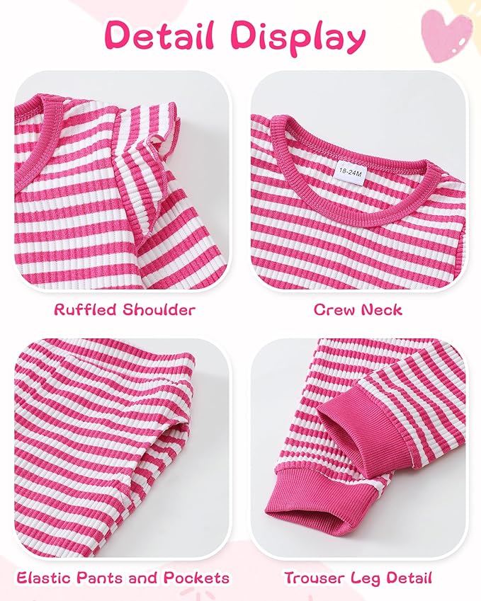 Mioglrie Baby Girl Clothes Infant Toddler Girls Fall Winter Outfits Sweatshirts Clothing Set 3 6 12 18 24 Month 2T 3T