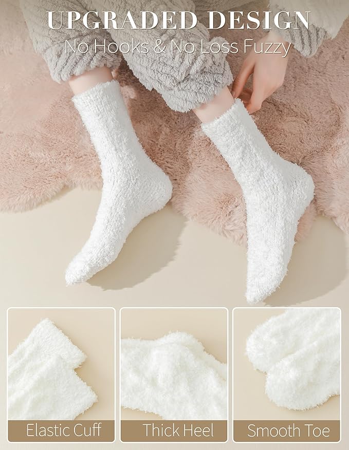 TEHOOK Warm & Cozy Gifts for Women, Fluffy Fuzzy Sock, Plush Sleeping Slipper Socks - Soft Warm Fabric
