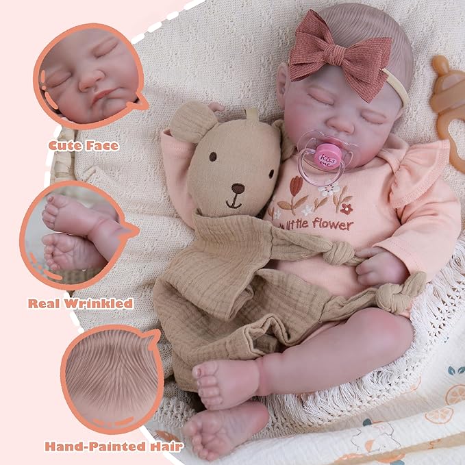 Milidool Realistic Reborn Baby Dolls-20 Inch Real Life Baby Dolls Girl Lifelike Baby Doll for 3+ Years Old