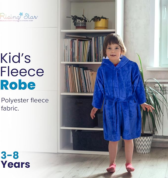 Rising Star Baby Toddler Robe Or Kids Robe for Girls and Boys - Kids & Baby Bath Robe Spa Set with Washcloth or Slippers