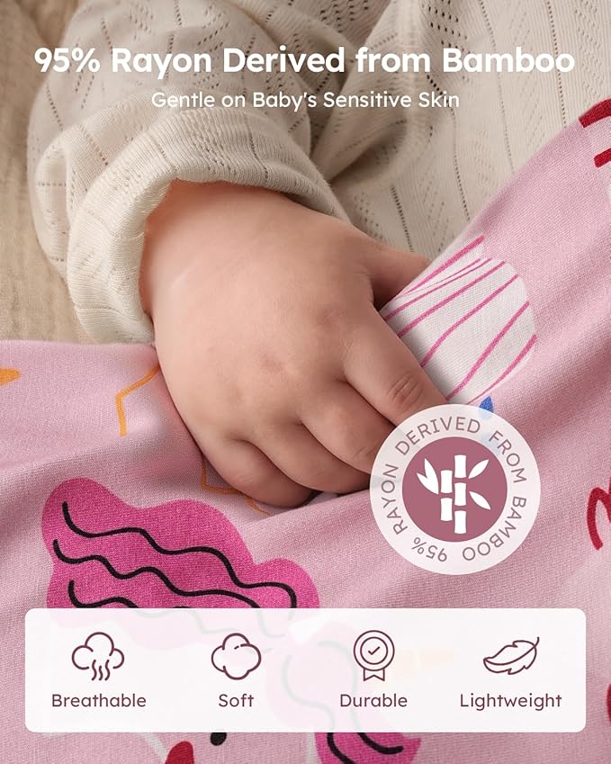 Yoofoss Rayon Made from Bamboo Baby Sleep Sack 18-24 Months 1.0 Tog Baby Wearable Blanket, Super Soft Infant Toddler Sleeping Sack 2-Way Zipper