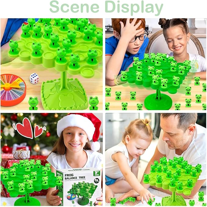 Frog Balance Game,Balance Board Game,Two-Player Balanced Tree Board Game, Montessori Frog Balance Tree Educational Toys, Children Desktop Game Gift for Boys Girls