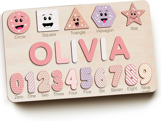 Toys for One Year Old, Personalized Baby Toy, First Birthday Gift, Montessori Name Puzzle, Wooden Name Puzzle for Kids, Custom Gift
