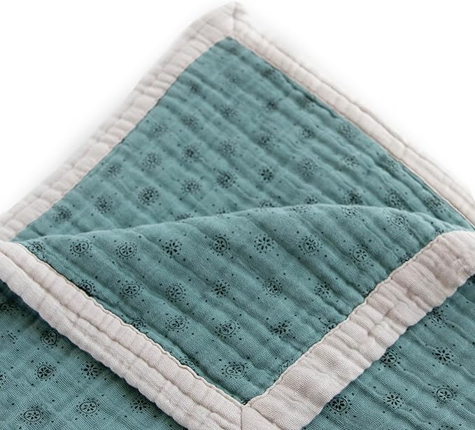 Little Unicorn Premium Quilted Throw | Super Soft, Multi-Layered Muslin XL Blanket| Great for Kids & Families (WallFlower)