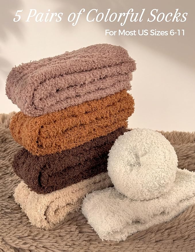 TEHOOK Warm & Cozy Gifts for Women, Fluffy Fuzzy Sock, Plush Sleeping Slipper Socks - Soft Warm Fabric