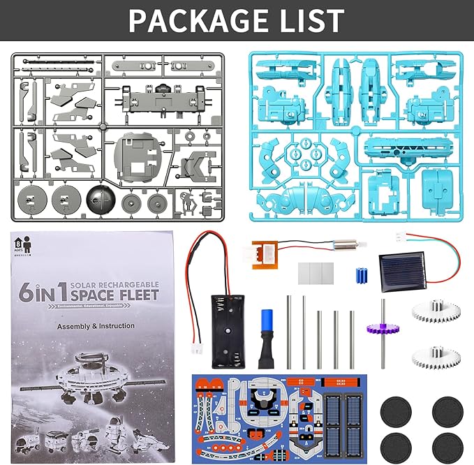 Lucky Doug STEM Projects for Kids Ages 8-12 12-16, 6-in-1 Building Science STEM Kits for Solar Robot Kit Space Toys Birthday Gifts for 8 9 10 11 12 13 14 15 16 Year Old, Boys Girls Teens