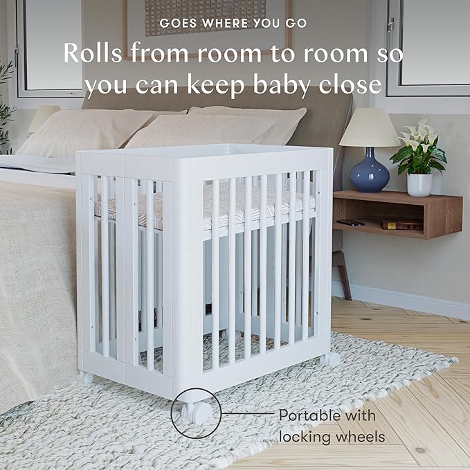 Babyletto Yuzu 8-in-1 Convertible All-Stages® Crib - Conversion Kits for Bassinet, Midi Baby Crib to Toddler Bed, Daybed, Full-Size Crib & Baby Bed - Portable & Adjustable - GREENGUARD Gold Certified