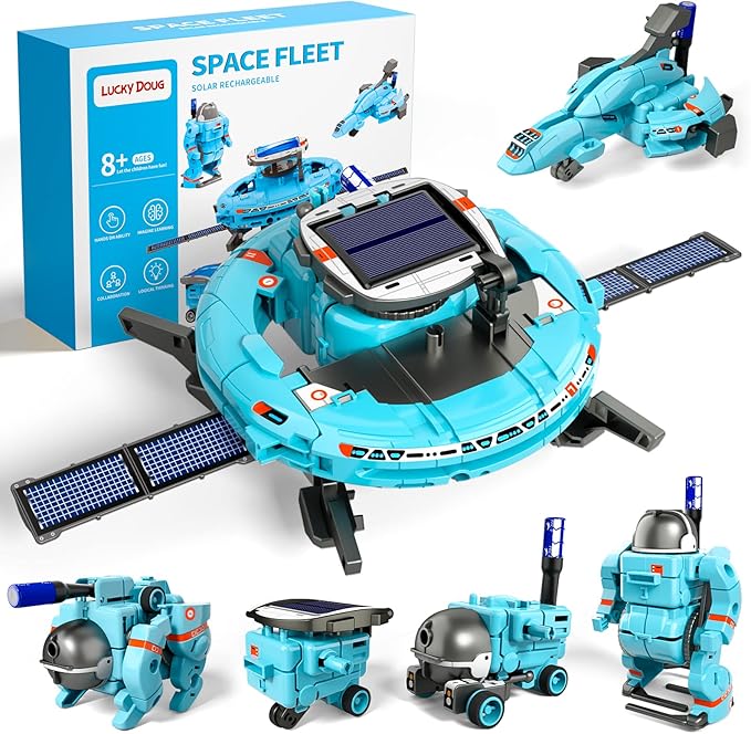 Lucky Doug STEM Projects for Kids Ages 8-12 12-16, 6-in-1 Building Science STEM Kits for Solar Robot Kit Space Toys Birthday Gifts for 8 9 10 11 12 13 14 15 16 Year Old, Boys Girls Teens