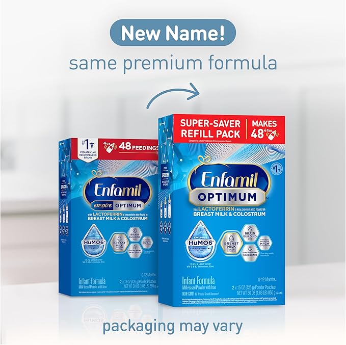 Enfamil Optimum (Enspire), Our Closest Formula to Breast Milk, Immune-Supporting Lactoferrin and Brain-Supporting DHA Baby Formula, Powder 30 Oz Refill