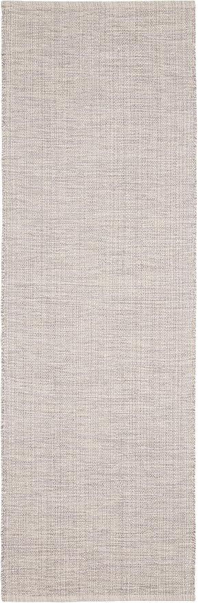 Dash and Albert Marled Cotton Area Rug - 2.5' x 12' Runner Grey Solid Handwoven Accent Rug - Durable, Lightweight, High Traffic Areas Hallway, Stairs, Bedroom