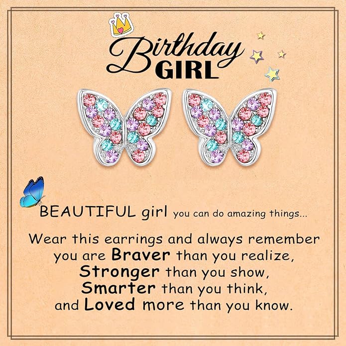 Butterfly Earrings Birthday Christmas Jewelry Gifts for Daughter Granddaughter Niece Butterfly Lover