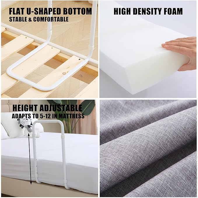 Bed Guard Rail for Toddlers, 43inch Foam Padded Side Rail for Queen King Twin Full Size Bed, Bedrail for Toddler, Kids Cosleep Bed Railing