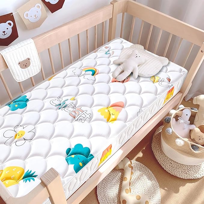 Premium Dual-Sided Baby Crib Mattress and Toddler Mattress - 52" x 27.6" x 5" - Breathable - Firm Soft - Fits Standard Cribs and Toddler Beds