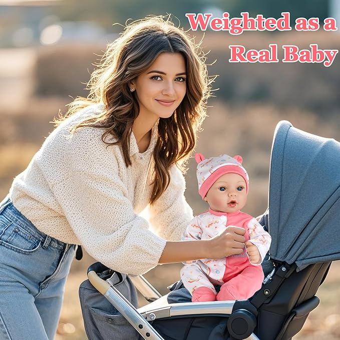 Aori Reborn Baby Dolls Lifelike - 18-inch Real Life Newborn Girl with Ultra-Realistic Handcrafted Details & Flexible Limbs, Gift Set for Kids 3+, Parents, Elderly and Collectors