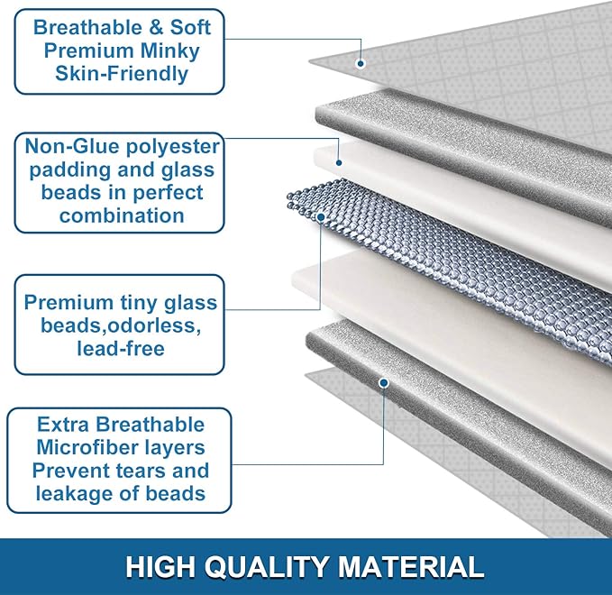 Weighted Blanket Queen 15lbs for Adult(60"×80",Gray) Breathable Soft Minky Weighted Throw Blanket for All Season,Heavy Blanket with Premium Glass Beads