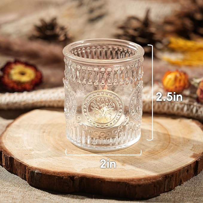 30 Pcs Votive Candle Holders, 2x2.5in Clear Glass Tea Light Candle Holder for Home, Votives for Fall Wedding Decor, Party, Christmas Decor & Gifts