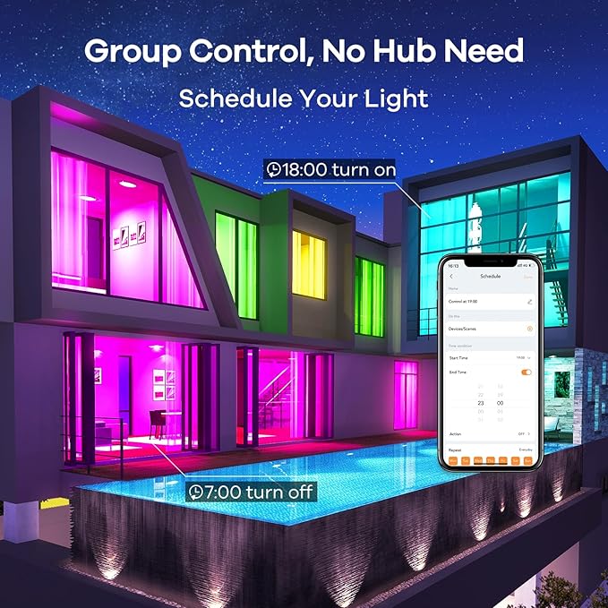 Linkind Smart Light Bulbs with Remote Control, Smart Bulb That Work with Alexa & Google Home, LED Light Bulbs Color Changing 64 Preset Scenes, A19 E26 2.4Ghz WiFi Light Bulbs Dimmable 60W 800lm 6 Pack