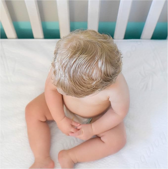 Bamboo Rayon Baby Crib Mattress Protector - Waterproof Breathable Cooling Fitted Mattress Cover 28x52 inches (Single Pack)