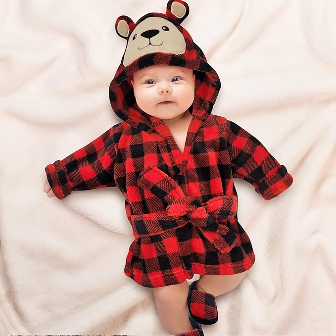 Rising Star Baby Toddler Robe Or Kids Robe for Girls and Boys - Kids & Baby Bath Robe Spa Set with Washcloth or Slippers