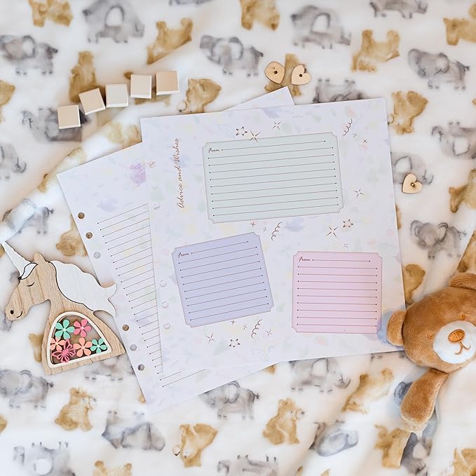 9" x 9" Extra Pages for Photos, Stories, and Wishes – Perfect Fit for Yulka Crafts Baby Memory Book “Choose Joy” 9" x 9" | 10 Additional Paper Sheets for Loose-Leaf Baby Photo Album - Refill Paper Set