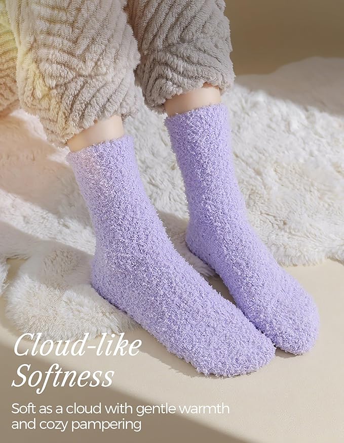TEHOOK Warm & Cozy Gifts for Women, Fluffy Fuzzy Sock, Plush Sleeping Slipper Socks - Soft Warm Fabric