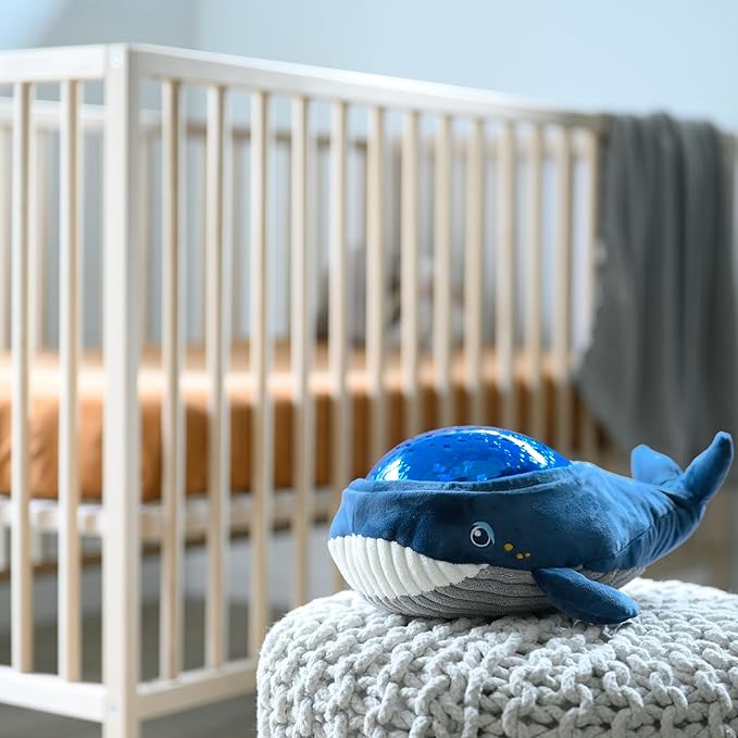 Angelcare Bobbi The Whale Ceiling Night Light Projector for Babies and Kids, Sleep Soother with Adjustable Volume Lullabies, White Noises, 3 Night Light Intensities