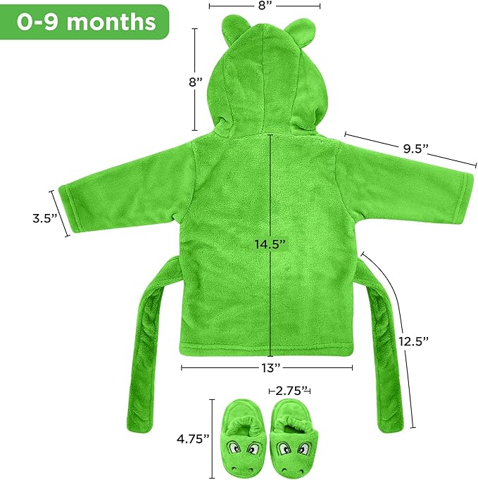 Rising Star Baby Toddler Robe Or Kids Robe for Girls and Boys - Kids & Baby Bath Robe Spa Set with Washcloth or Slippers