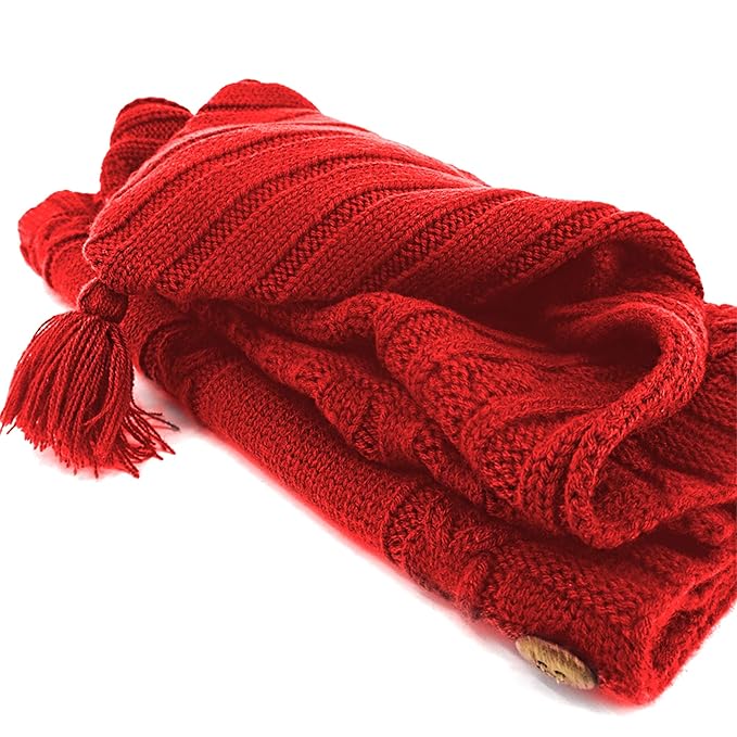 XMWEALTHY Newborn Baby Wrap Swaddle Blanket Knit Sleeping Bag Receiving Blankets Stroller Wrap for Baby(Red) (0-6 Month)