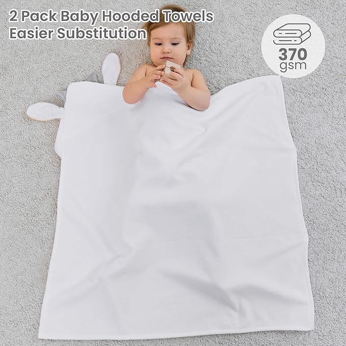 Mooreeke 1 Pack Toddler Towel - 100% Cotton Toddler Hooded Towels - Soft Baby Bath Towel with Hood for Newborn - Comfort Towels for Baby Girls and Boys - Animal Shaped (Lamb)