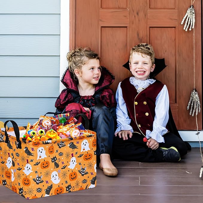 Ghost Happy Halloween Kids Gift Shelf Storage Basket Organizer Box Clothes Laundry Hamper Toys Nursery Basket Baby Laundry Basket with Handles