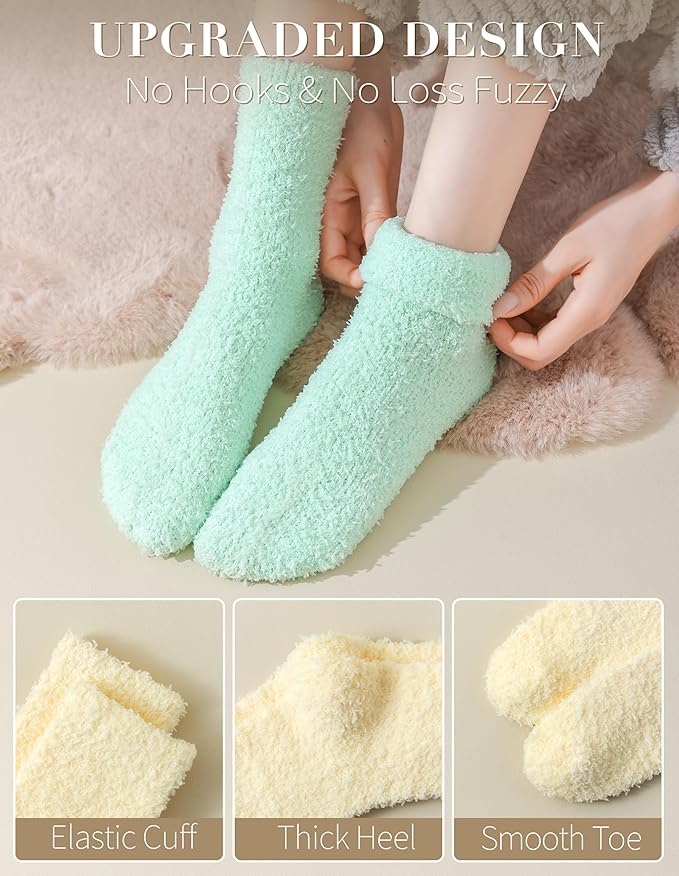 TEHOOK Warm & Cozy Gifts for Women, Fluffy Fuzzy Sock, Plush Sleeping Slipper Socks - Soft Warm Fabric