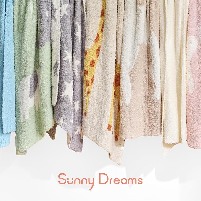 EVERGRACE Soft Plush Baby Blanket for Boys Girls with Print Animal Pattern, Fleece Fuzzy Toddler Nursery Blanket Lightweight Warm Cozy Throw Blanket for Baby Crib, Couch, Bed, Bear, Beige, 50"x60"