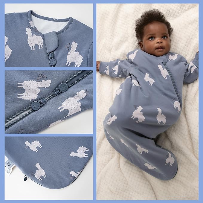 Unisex Sleeping Bag for Babies and Toddlers 1.0 Tog Sleep Sack 6-18Months, Newborn Sleep Sack, Wearable Blanket Baby, One piece Long sleeves, Gifts for Baby