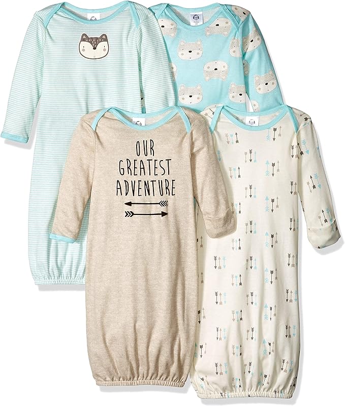 Gerber unisex-baby Baby Boy and Girls 4-pack Sleeper Gown